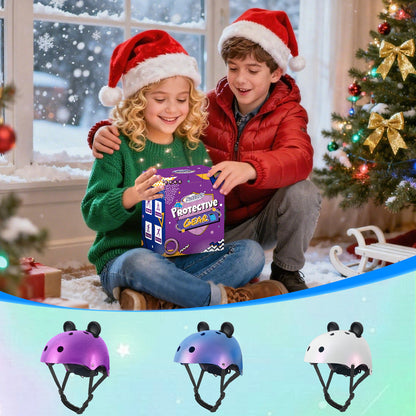 Nattork CYBER PANDA Skate Helmet Protective Gear for Kids - Blue