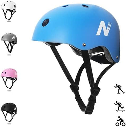 Nattork Skate Helmet Protective Gear for Kids - Blue