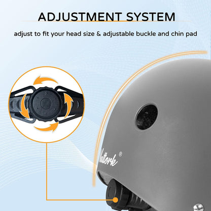 Nattork Skate Helmet Protective Gear for Kids - Gray