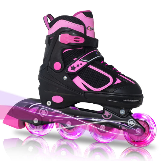 Nattork Adjustable Inline Skates for Kids - Rosy