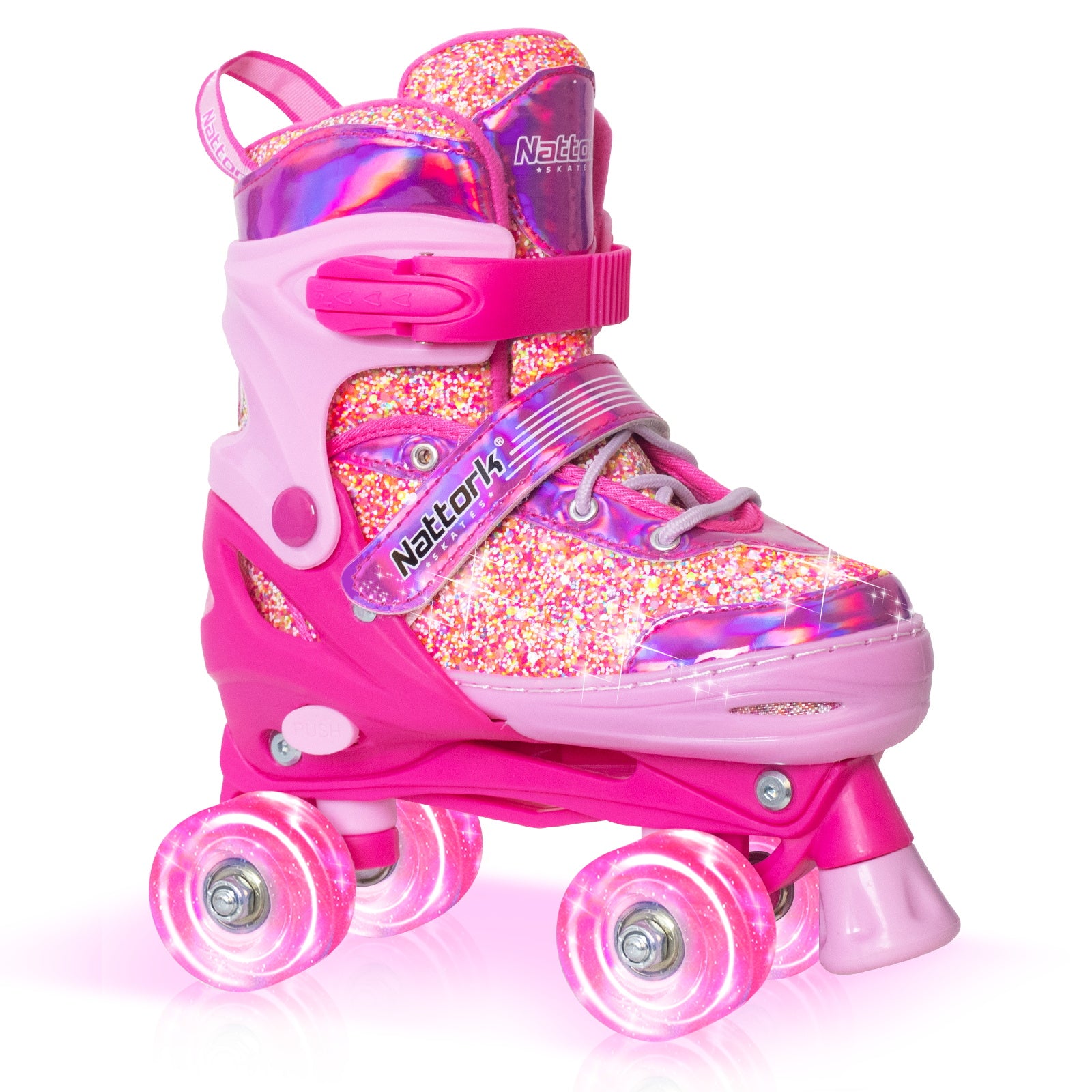 Nattork Adjustable Roller Skates for Kids - Candy Bubble Gum