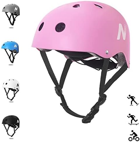 Nattork Skate Helmet Protective Gear for Kids - Pink