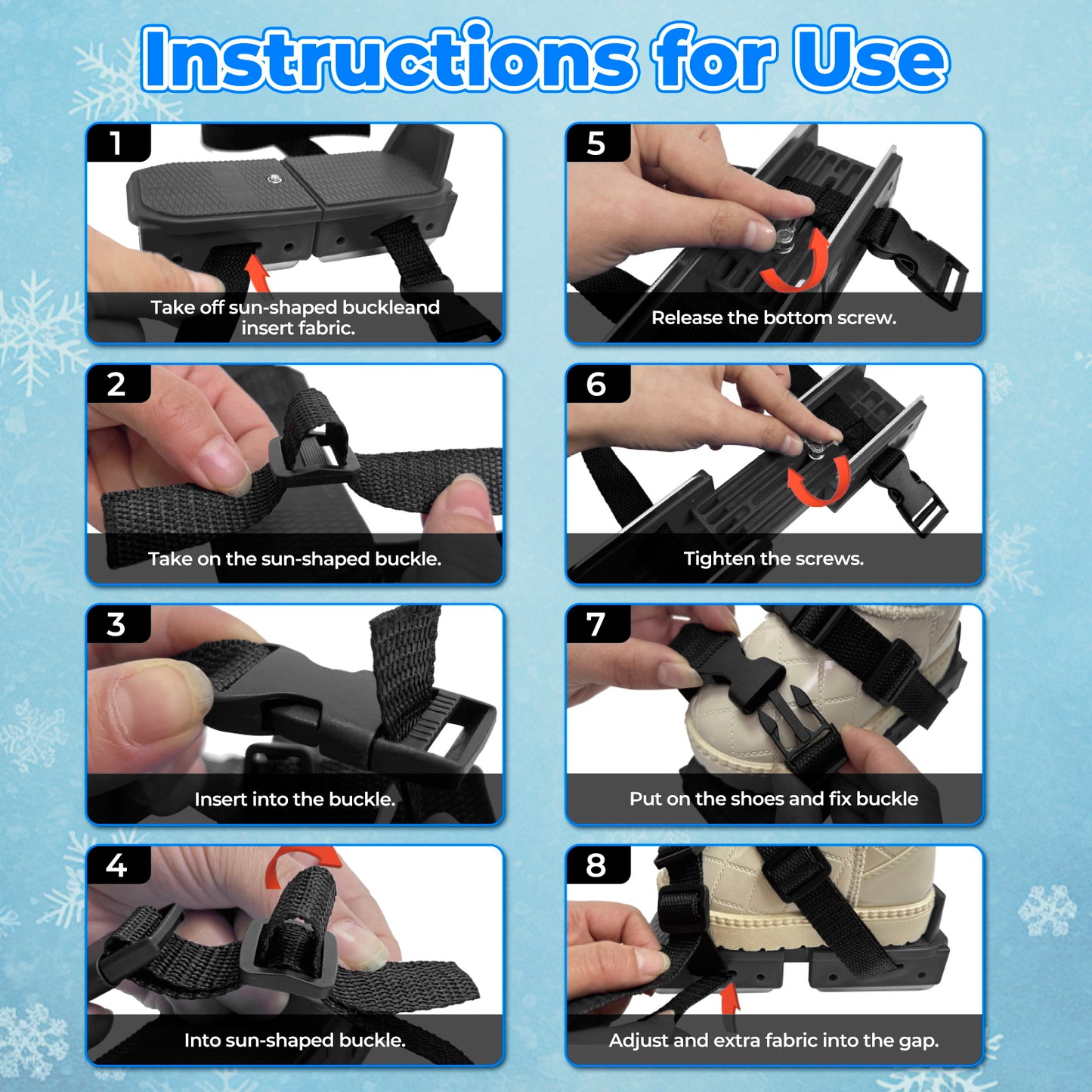 Nattork Adjustable Double-Runner Ice Skates for Kids - Black