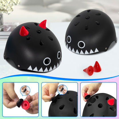 Nattork Skate Helmet Protective Gear for Kids - Black Demon