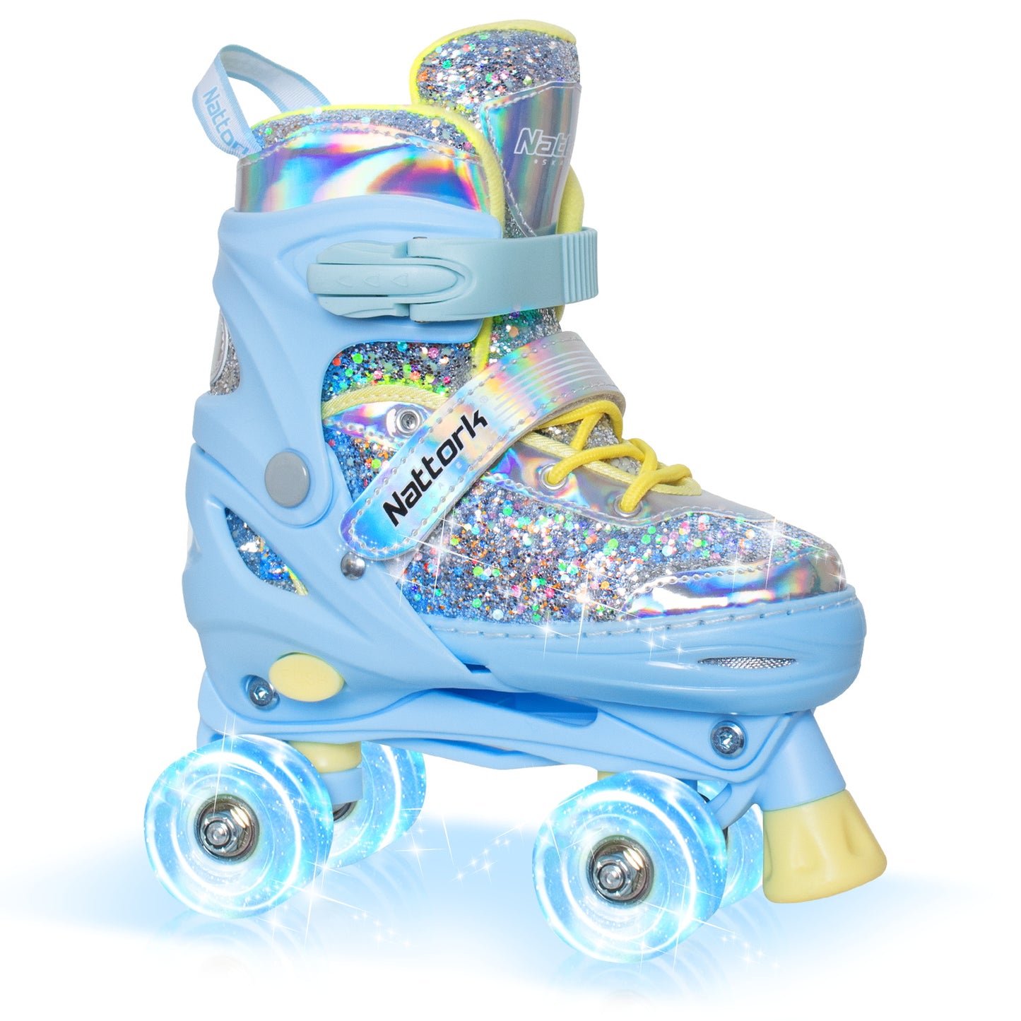 Patines ajustables Nattork para niños - Candy Sparkly Purple