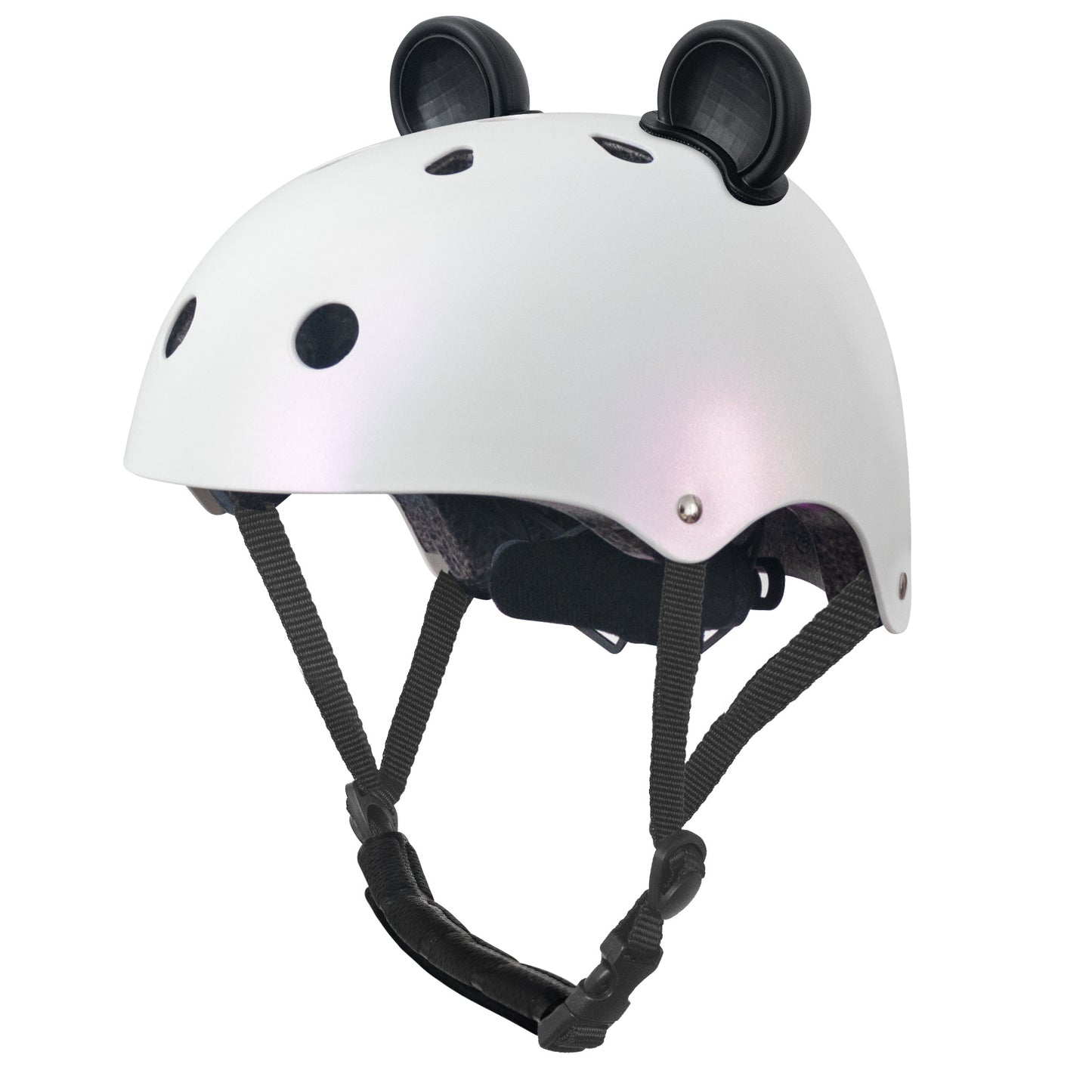 Nattork CYBER PANDA Skate Helmet Protective Gear for Kids - Pearl