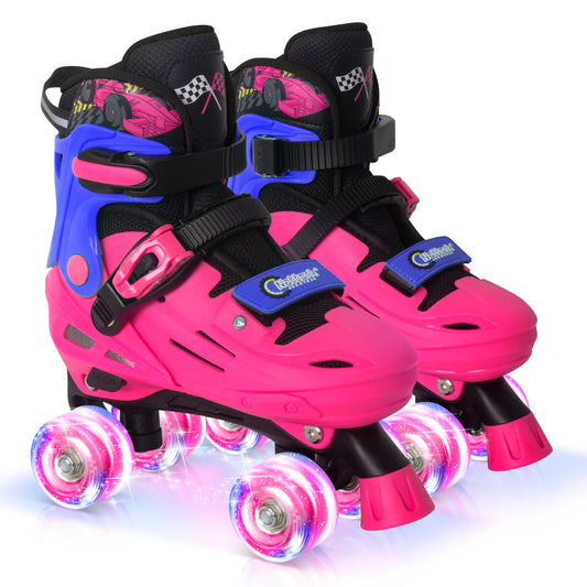 Nattork BLADE RACERS Adjustable Roller Skates for Kids - Pink&Blue