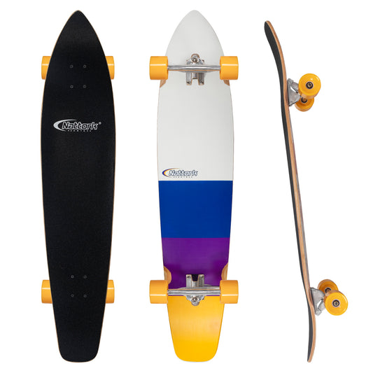 Nattork Long Distance Longboard Skateboard for Adults & Kids - Vibrant Triad