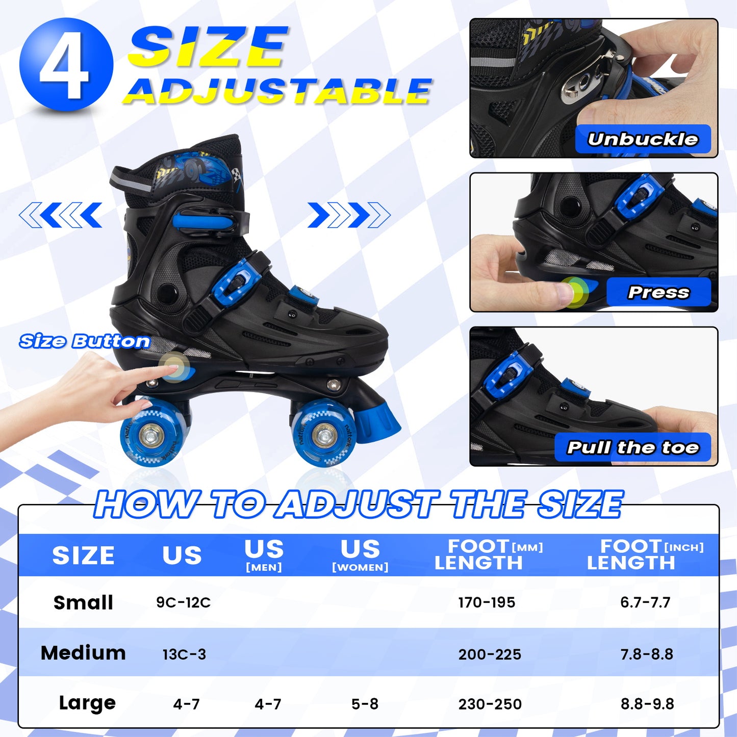 Patines en línea ajustables Nattork BLADE RACERS - Dorado