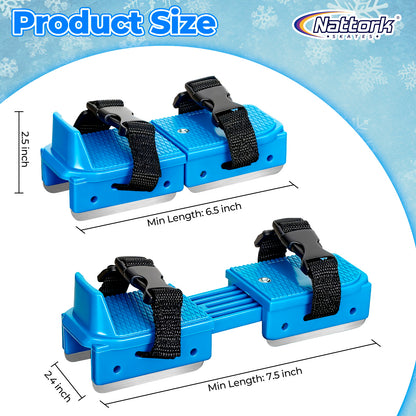Nattork Adjustable Double-Runner Ice Skates for Kids - Blue