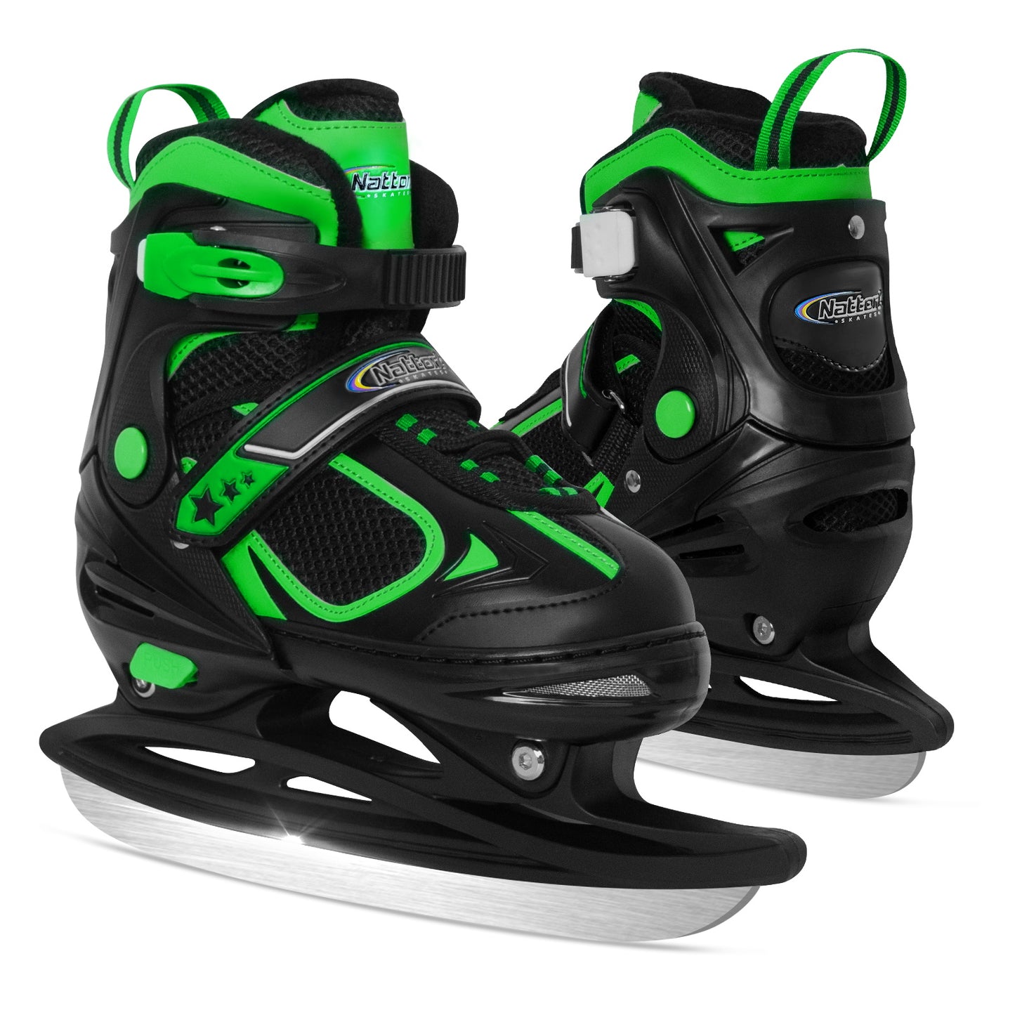 Nattork Adjustable Ice Skates for Kids - Green