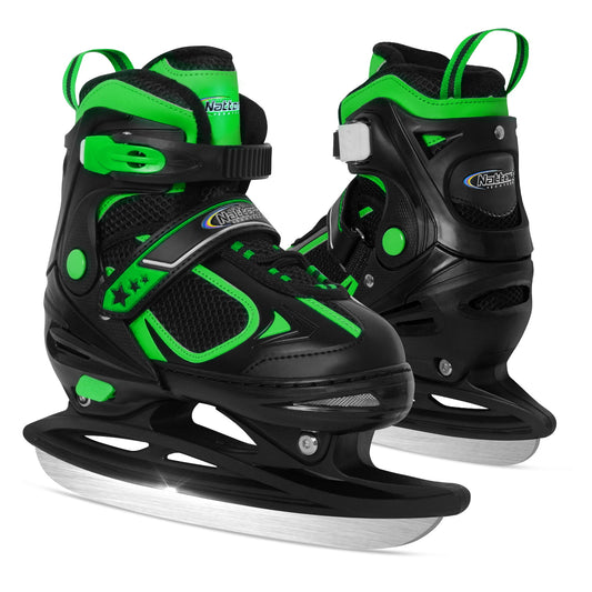 Nattork Adjustable Ice Skates for Kids - Green
