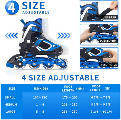 Patines en línea ajustables Nattork para niños en color azul