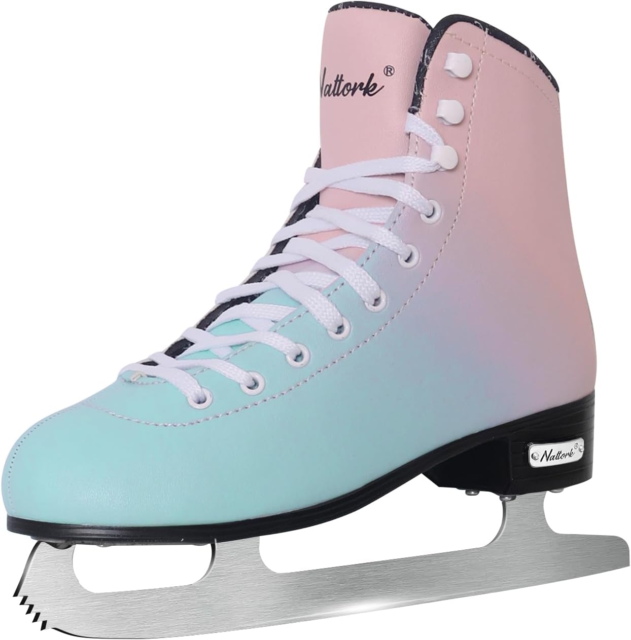 Nattork Ice Figure Skates - Blue & Pink