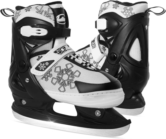 Nattork Adjustable Ice Skates - Black Snow Flake