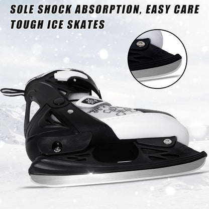 Nattork Adjustable Ice Skates - Black Snow Flake
