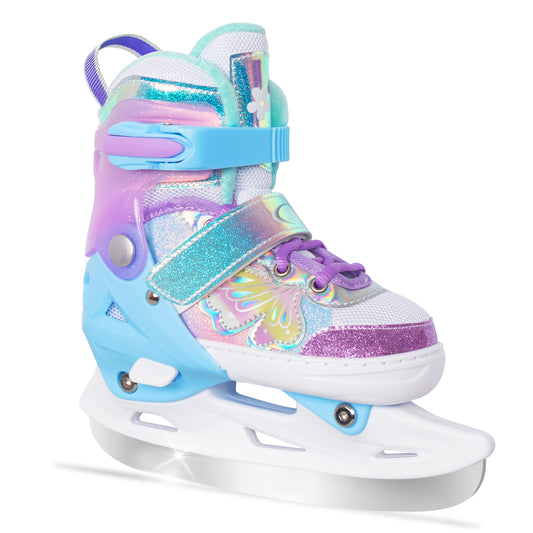 Nattork Adjustable Ice Skates for Kids - Fairy Wing Lavender
