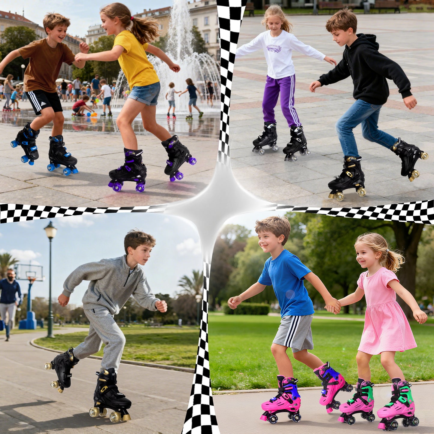 Patines en línea ajustables Nattork BLADE RACERS - Dorado