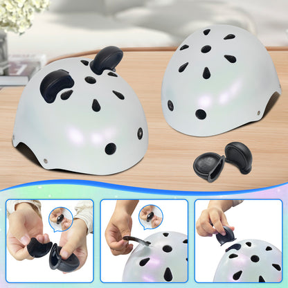 Nattork CYBER PANDA Skate Helmet Protective Gear for Kids - Pearl