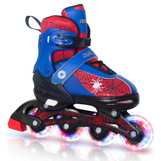 Nattork SPIDER Adjustable Inline Skates for Kids - Blue & Red