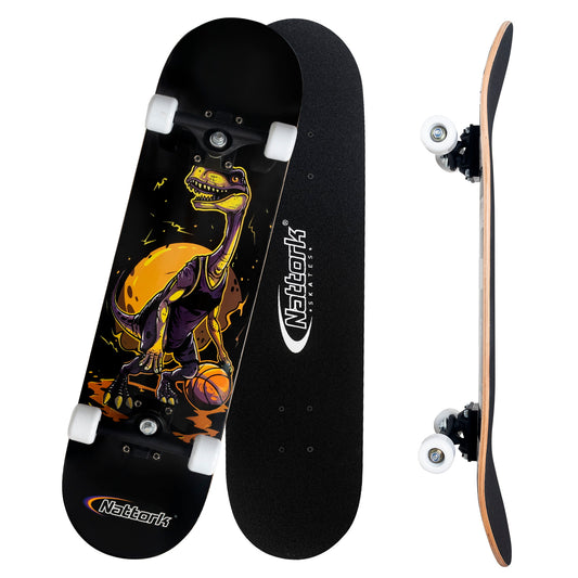 Nattork Skateboards 31 Inch - Dinosaur