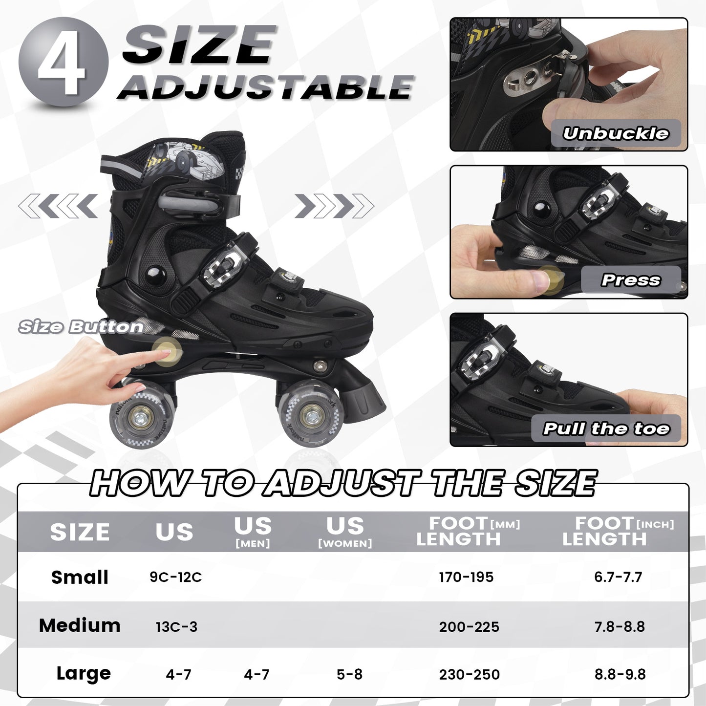 Patines en línea ajustables Nattork BLADE RACERS - Dorado