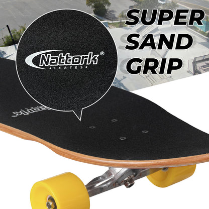 Nattork Long Distance Longboard Skateboard for Adults & Kids - Vibrant Triad