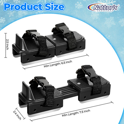Nattork Adjustable Double-Runner Ice Skates for Kids - Black