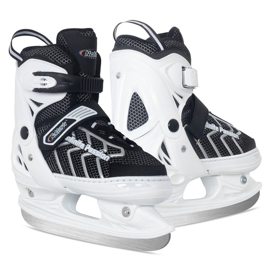 Nattork Adjustable Ice Skates for Kids & Adults - White