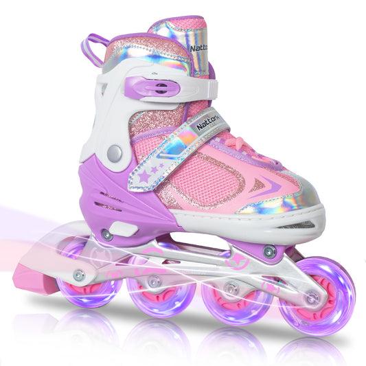 Nattork Adjustable Inline Skates for Kids - Lavender