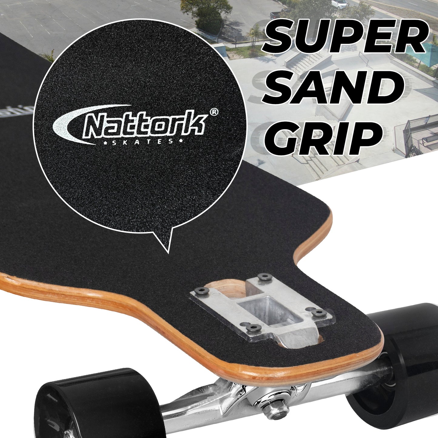 Nattork Long Distance Longboard Skateboard for Adults & Kids - Colorful Skull