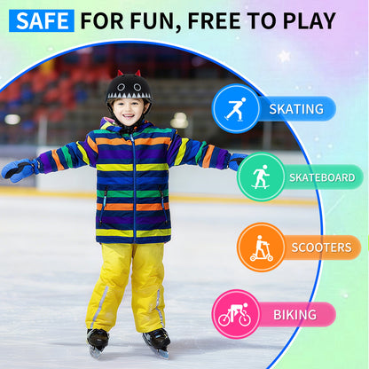 Nattork Skate Helmet Protective Gear for Kids - Black Demon