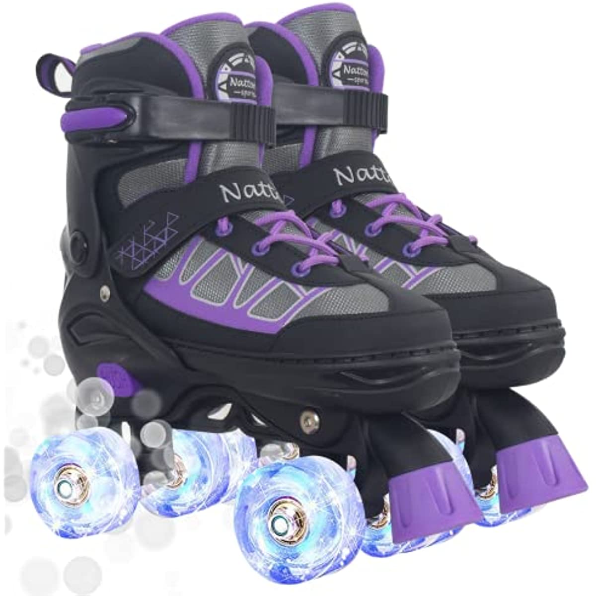 Nattork Adjustable Roller Skates for Kids - Purple