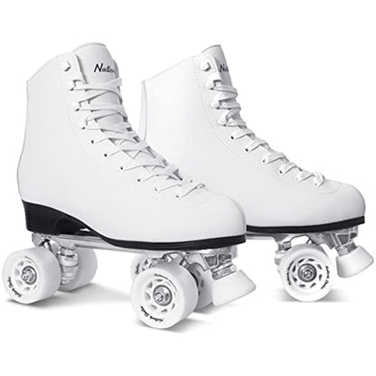 Nattork Roller Skates for Adults - White