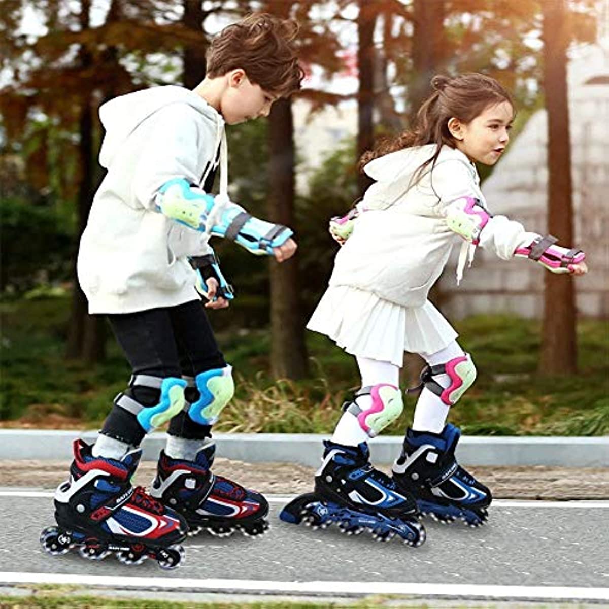 Nattork Adjustable Inline Skates for Kids - Red