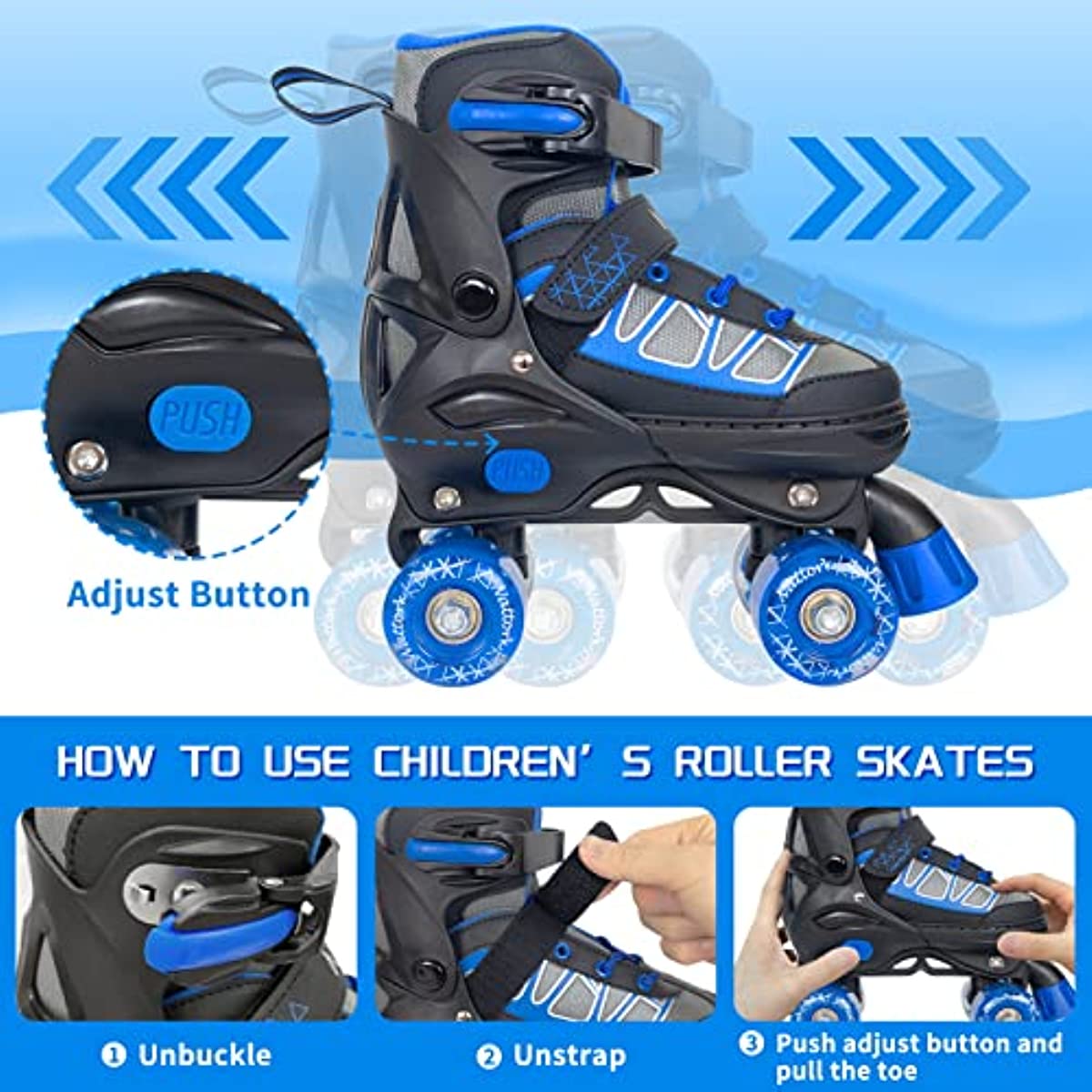 Roller Skates for Boys Kids Blue – NattorkSkates