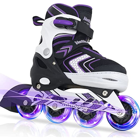 Nattork Adjustable Inline Skates for Kids - Purple